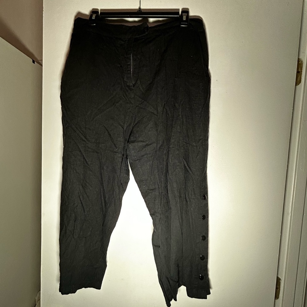 Linen Tearaway Pants - Black